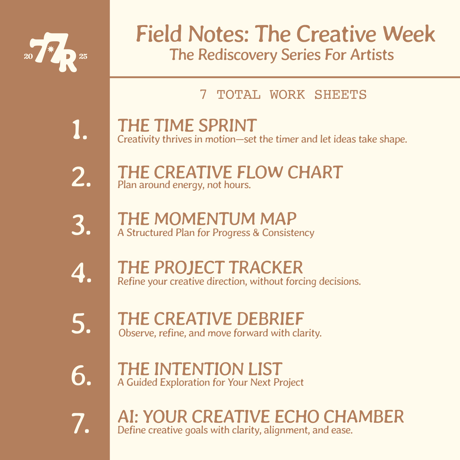 Field Notes: The Creative Week - The Rediscovery Series For Artists™️